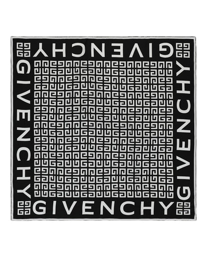 Givenchy 4G Logo Square Scarf Black White