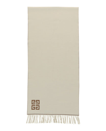 Givenchy 4G Logo Wool Scarf Dark Beige