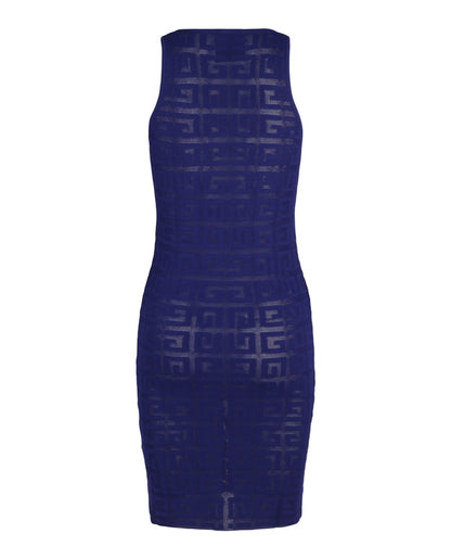 Givenchy 4G Monogram Jacquard-Knit Tank Top Dress Dark Purple