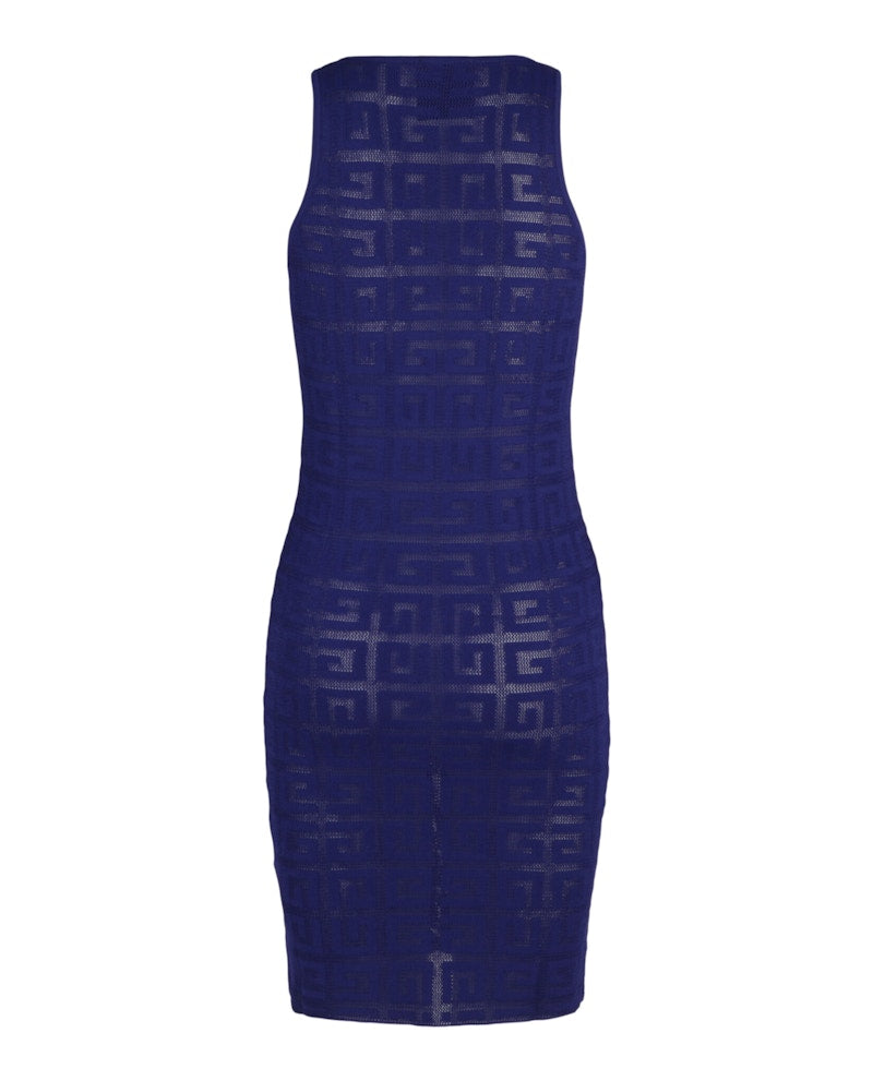 Givenchy 4G Monogram Jacquard-Knit Tank Top Dress Dark Purple
