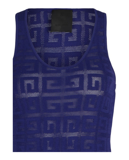 Givenchy 4G Monogram Jacquard-Knit Tank Top Dress Dark Purple