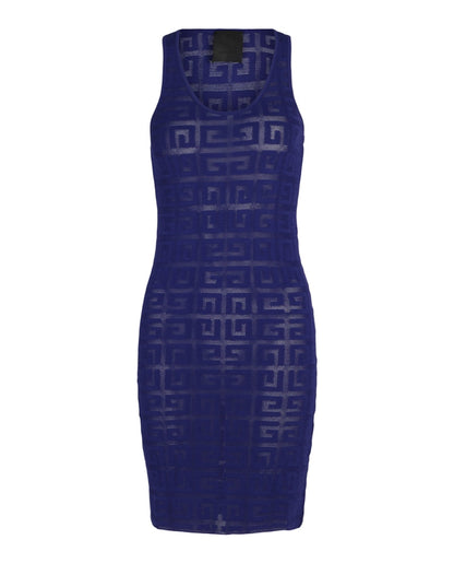 Givenchy 4G Monogram Jacquard-Knit Tank Top Dress Dark Purple