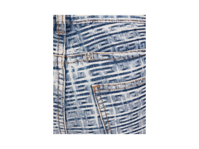 Givenchy 4G Monogram Jacquard Skinny Fit Jeans Blue