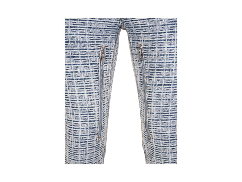 Givenchy 4G Monogram Jacquard Skinny Fit Jeans Blue