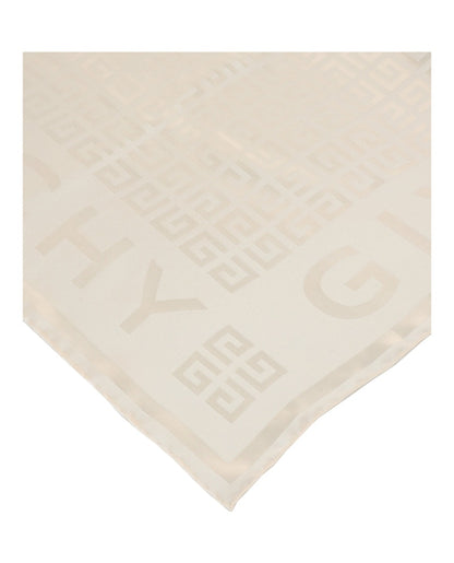 Givenchy 4G Monogram Oblong Silk Scarf Ivory