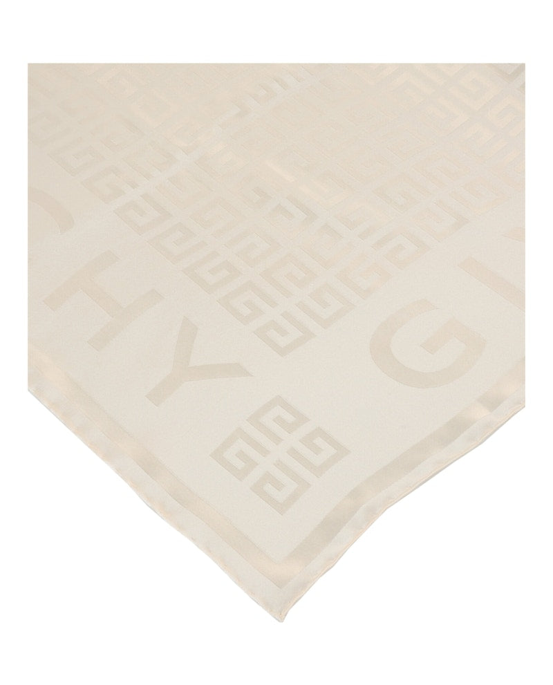 Givenchy 4G Monogram Oblong Silk Scarf Ivory
