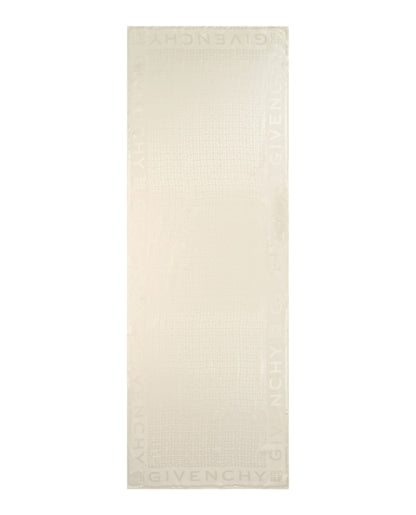 Givenchy 4G Monogram Oblong Silk Scarf Ivory