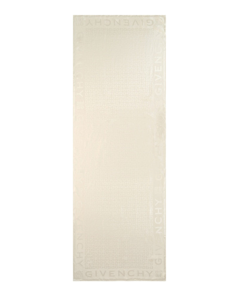 Givenchy 4G Monogram Oblong Silk Scarf Ivory
