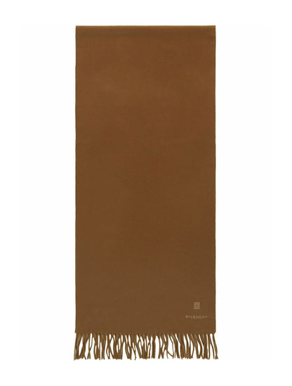 Givenchy 4G Oblong Wool Scarf Havana Brown