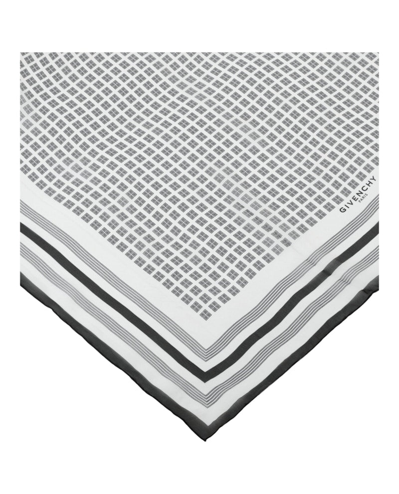 Givenchy 4G Outline Silk Scarf White/Black