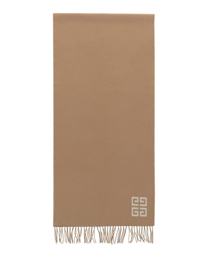 Givenchy 4G Reversible Wool Scarf Beige White