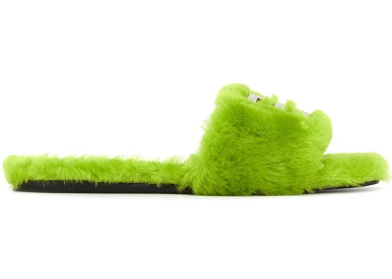 Givenchy 4G Slides Green Shearling (Women's)