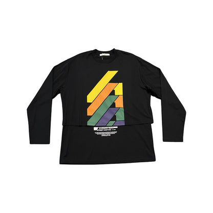 Givenchy 4G Vertical Logo Layered L/S T-shirt Black