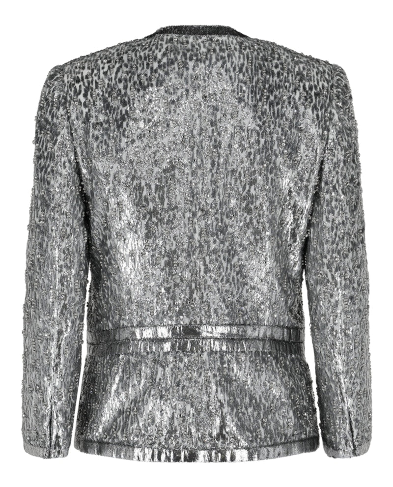 Givenchy Animal Print Single-Breasted Jacket Silver