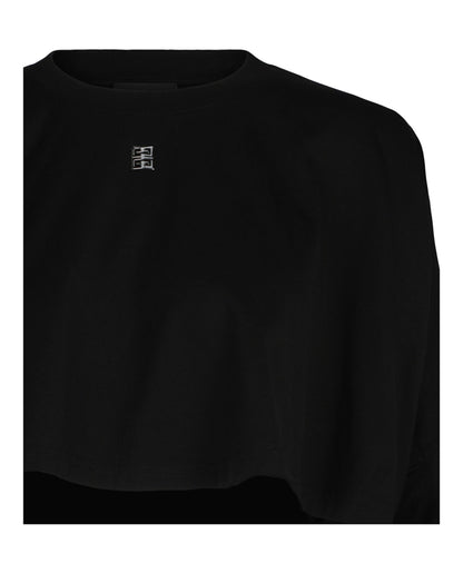 Givenchy Asymmetric Cropped T-shirt Black