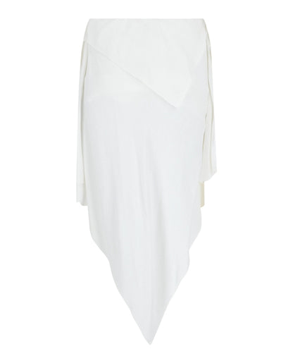 Givenchy Asymmetrical Crepe And Lace Skirt White
