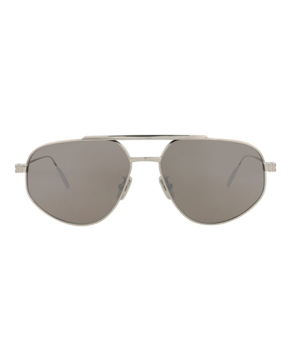 Givenchy Aviator-Frame Metal Sunglasses Palladium Palladium Silver (GV40058U-57-16G)