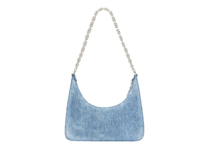 Givenchy Bag Small Moon Cut Out in Washed Denim with Chain Medium blue