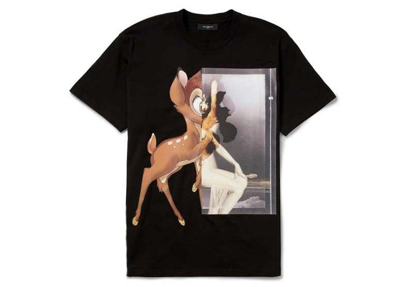 Givenchy Bambi Print Cotton Jersey T-Shirt Black