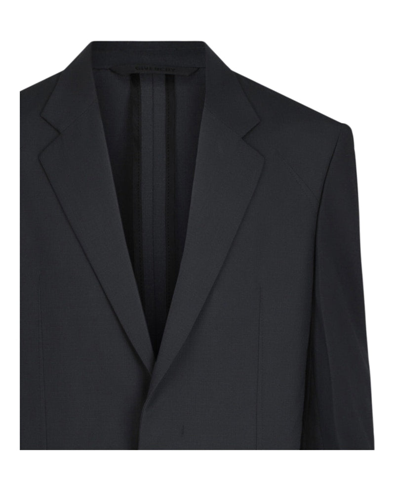 Givenchy Boxy Fit Single-Button Blazer Charcoal