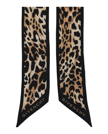 Givenchy Cheetah Printed Silk Bandeau Black Beige