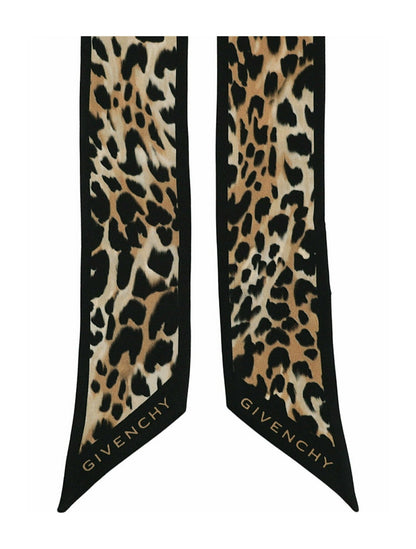 Givenchy Cheetah Printed Silk Bandeau Black Beige