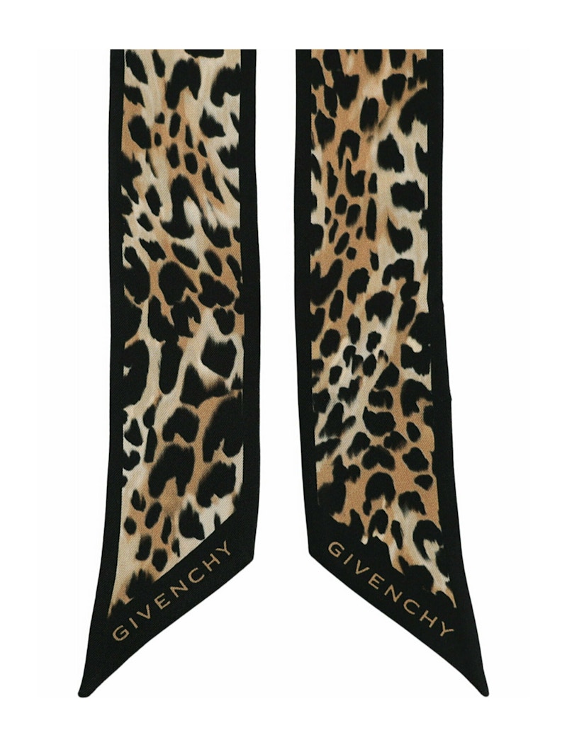 Givenchy Cheetah Printed Silk Bandeau Black Beige
