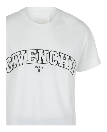 Givenchy Classic Fit College Embroidery T-shirt White Black