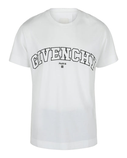 Givenchy Classic Fit College Embroidery T-shirt White Black