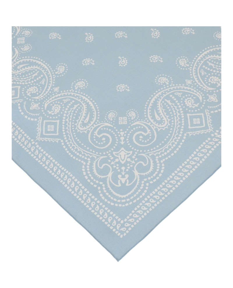 Givenchy Cotton Printed Bandana Sky Blue White