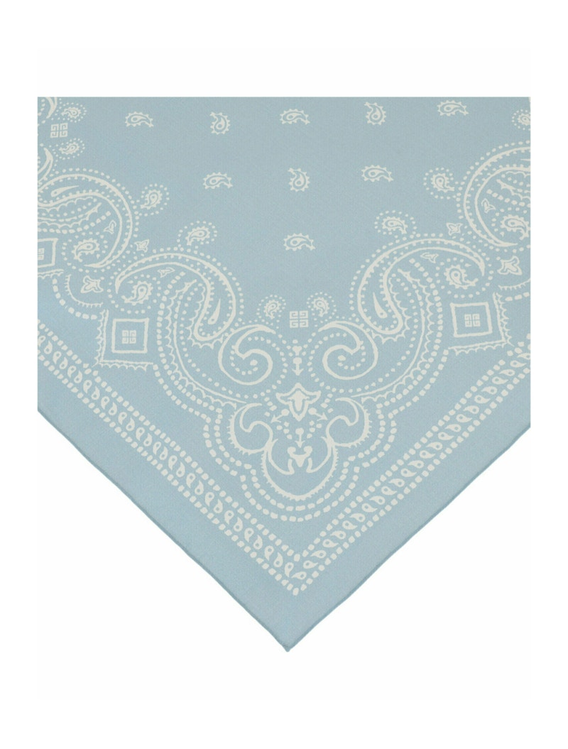 Givenchy Cotton Printed Bandana Sky Blue White