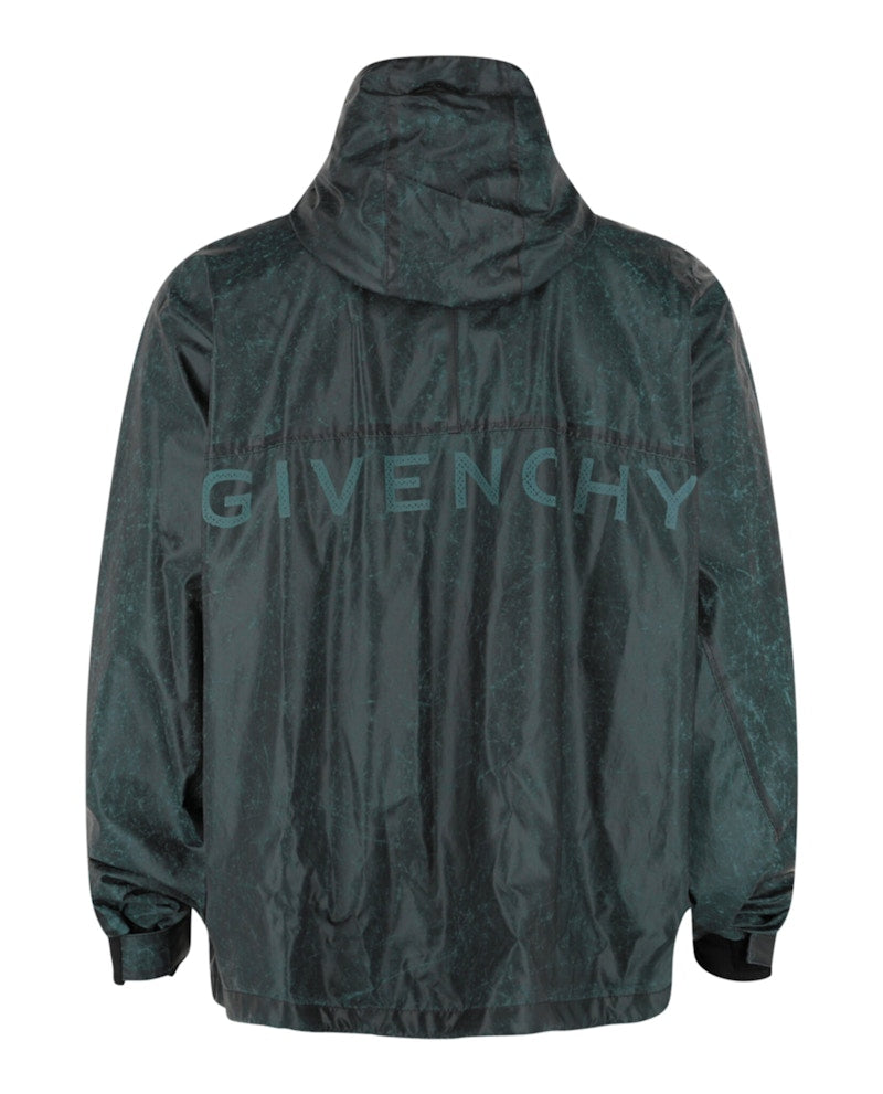 Givenchy Crinkle Printed Windbreaker Silver