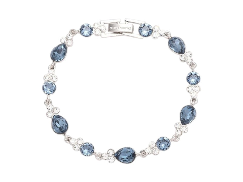 Givenchy Crystal Stone Flex Line Bracelet Silver