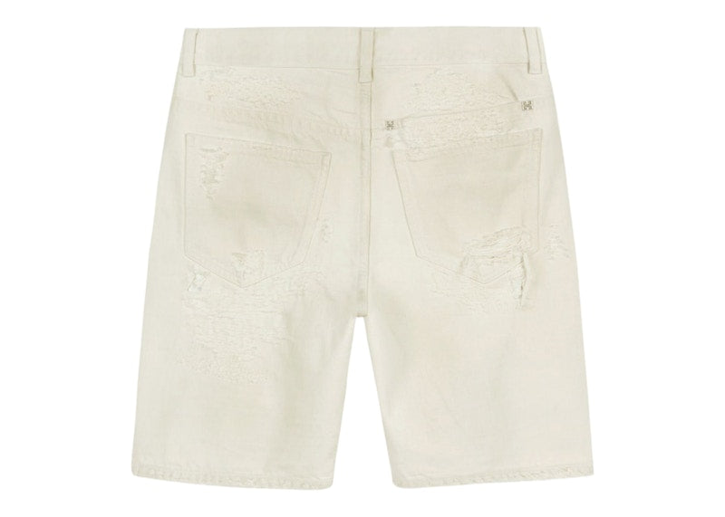 Givenchy Destroyed Denim Shorts White