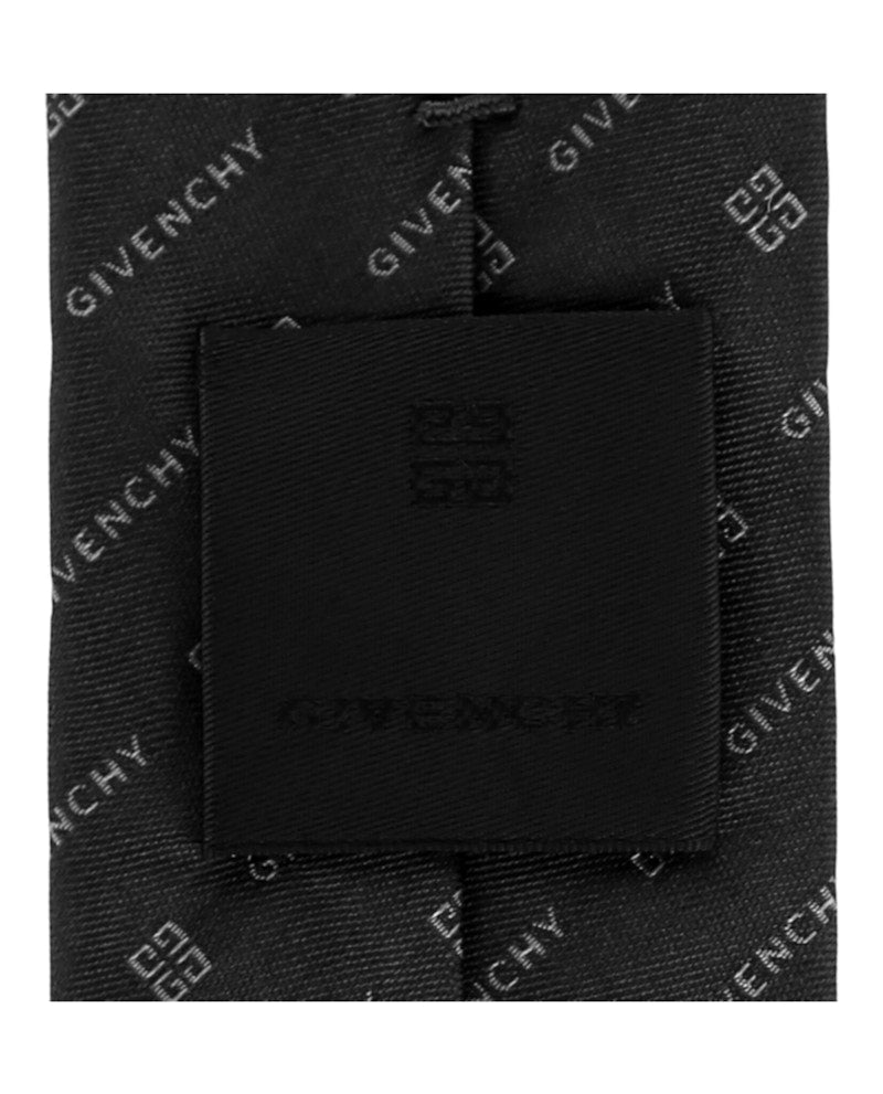 Givenchy Diagonal Logo Silk Tie Black