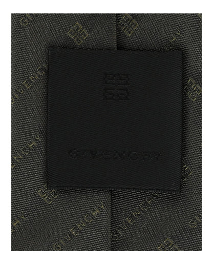 Givenchy Diagonal Logo Silk Tie Green/Grey