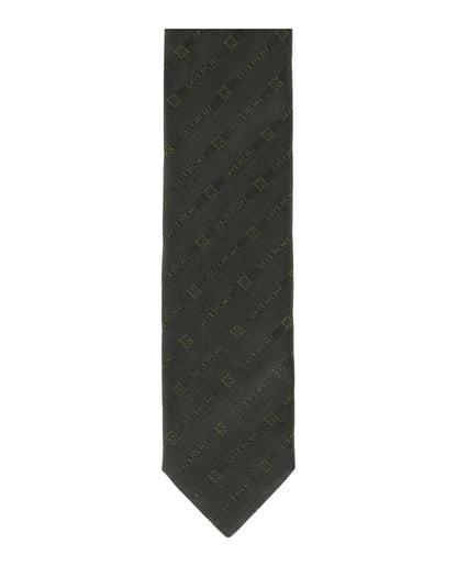 Givenchy Diagonal Logo Silk Tie Green/Grey