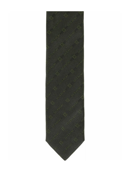 Givenchy Diagonal Logo Silk Tie Green/Grey