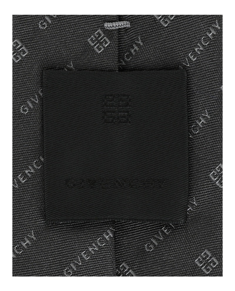 Givenchy Diagonal Logo Silk Tie Grey/Multi