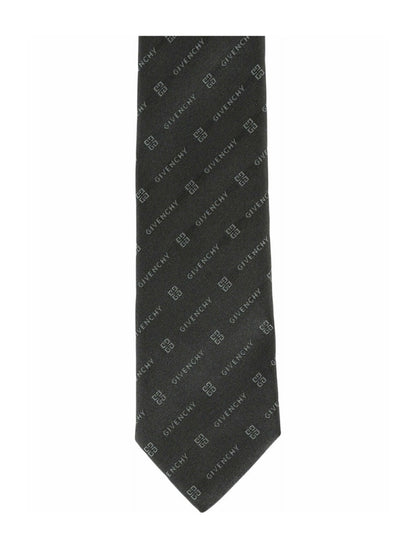 Givenchy Diagonal Logo Silk Tie Grey/Multi