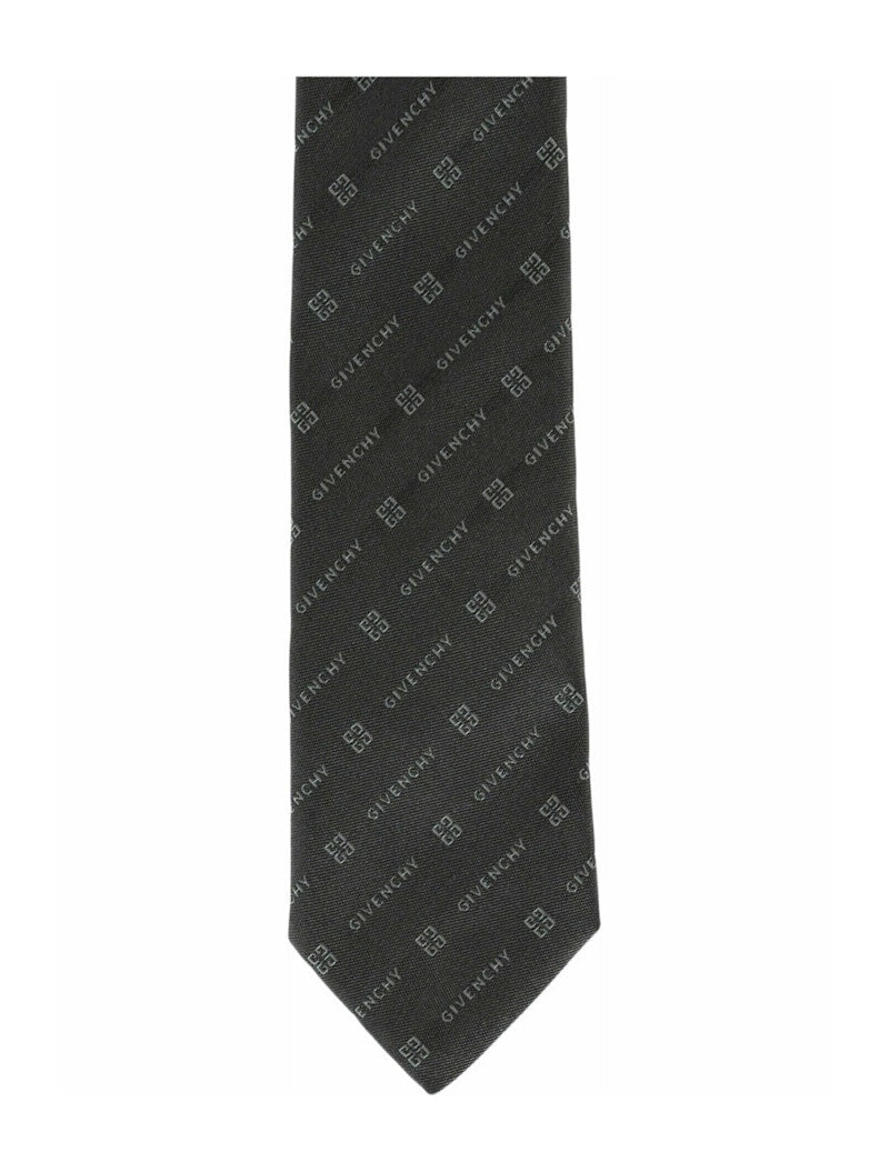Givenchy Diagonal Logo Silk Tie Grey/Multi