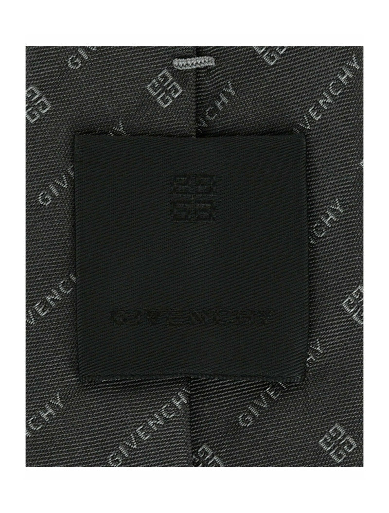 Givenchy Diagonal Logo Silk Tie Grey/Multi