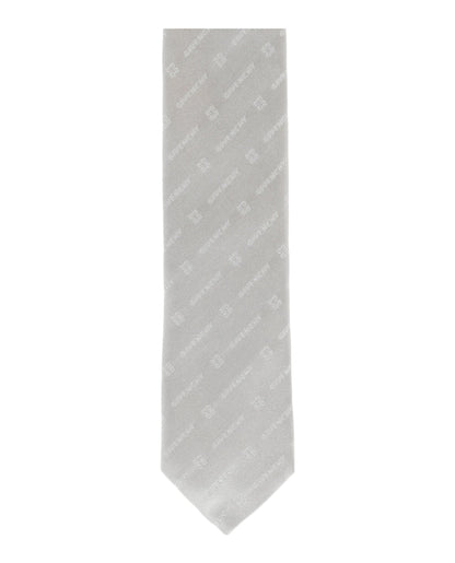 Givenchy Diagonal Logo Silk Tie Grey/Silver