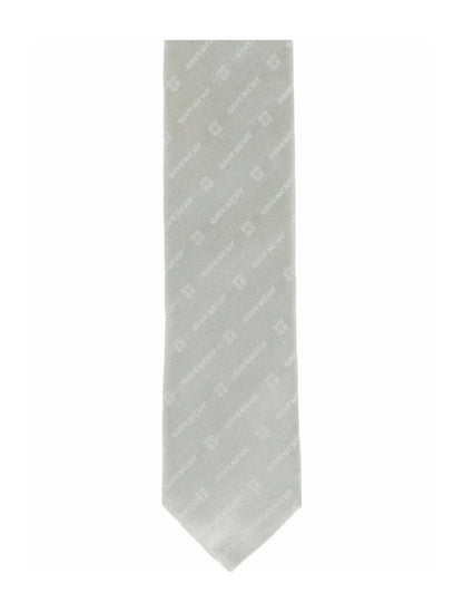 Givenchy Diagonal Logo Silk Tie Grey/Silver