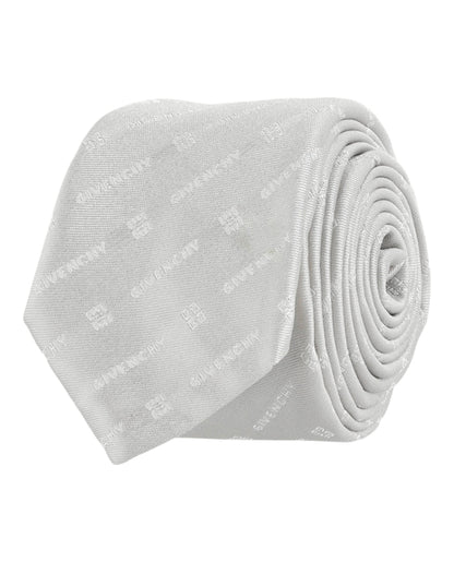 Givenchy Diagonal Logo Silk Tie Grey/Silver
