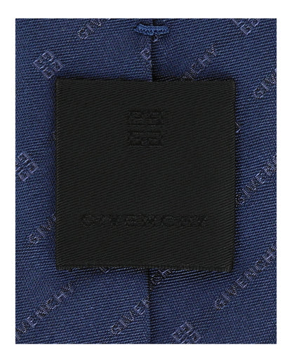 Givenchy Diagonal Logo Silk Tie Navy