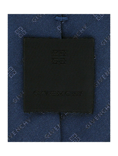 Givenchy Diagonal Logo Silk Tie Navy