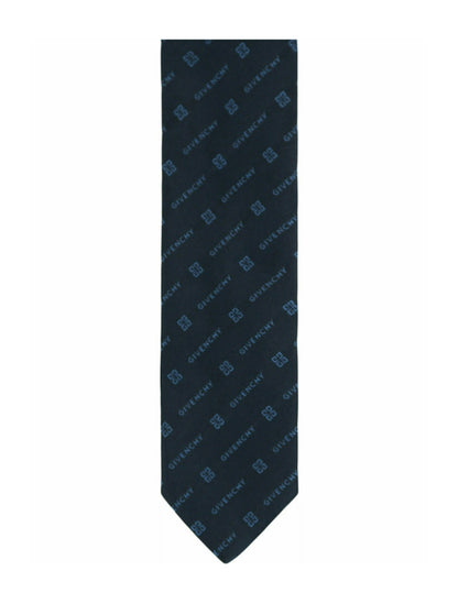 Givenchy Diagonal Logo Silk Tie Navy