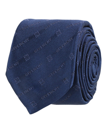 Givenchy Diagonal Logo Silk Tie Navy