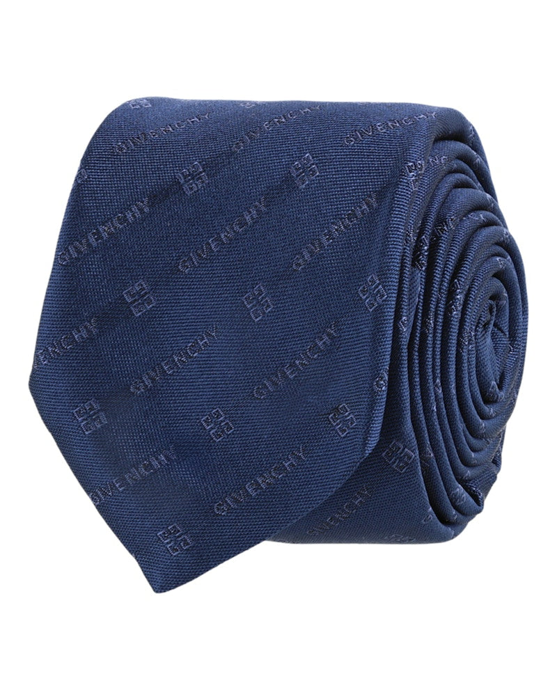 Givenchy Diagonal Logo Silk Tie Navy